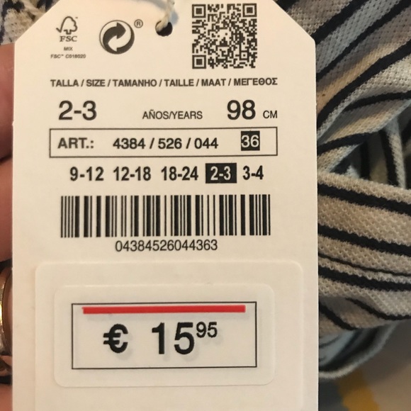 {Zara} Last 1! Baby Boy Overalls Cotton Striped - Picture 8 of 8